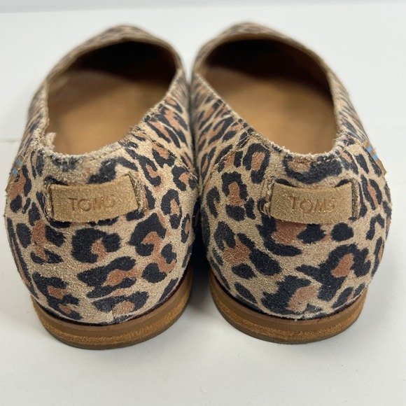 TOMS Jutti Leopard Print Calf Hair Pointed Toe Flats Shoes Womens 7 Tan Black - Picture 4 of 11